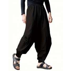 Men's Casual Haren Pants, Relaxed Fit, Solid Color Men's Casual Haren Pants, Relaxed Fit, Solid Color