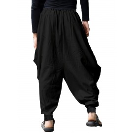 Men's Casual Haren Pants, Relaxed Fit, Solid Color Men's Casual Haren Pants, Relaxed Fit, Solid Color
