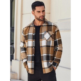 Mens Flannel Shirt Long Sleeve Plaid Jacket Casual Button Down Shirts Shacket Mens Flannel Shirt Long Sleeve Plaid Jacket Casual Button Down Shirts Shacket