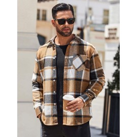 Mens Flannel Shirt Long Sleeve Plaid Jacket Casual Button Down Shirts Shacket Mens Flannel Shirt Long Sleeve Plaid Jacket Casual Button Down Shirts Shacket