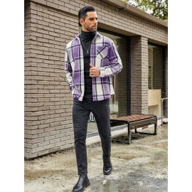 Mens Flannel Shirt Long Sleeve Plaid Jacket Casual Button Down Shirts Shacket Mens Flannel Shirt Long Sleeve Plaid Jacket Casual Button Down Shirts Shacket