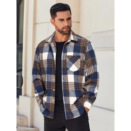 Mens Flannel Shirt Long Sleeve Plaid Jacket Casual Button Down Shirts Shacket Mens Flannel Shirt Long Sleeve Plaid Jacket Casual Button Down Shirts Shacket