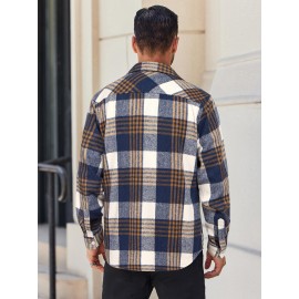 Mens Flannel Shirt Long Sleeve Plaid Jacket Casual Button Down Shirts Shacket Mens Flannel Shirt Long Sleeve Plaid Jacket Casual Button Down Shirts Shacket