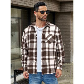 Mens Flannel Shirt Long Sleeve Plaid Jacket Casual Button Down Shirts Shacket Mens Flannel Shirt Long Sleeve Plaid Jacket Casual Button Down Shirts Shacket