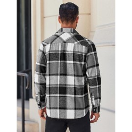 Mens Flannel Shirt Long Sleeve Plaid Jacket Casual Button Down Shirts Shacket Mens Flannel Shirt Long Sleeve Plaid Jacket Casual Button Down Shirts Shacket
