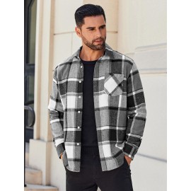 Mens Flannel Shirt Long Sleeve Plaid Jacket Casual Button Down Shirts Shacket Mens Flannel Shirt Long Sleeve Plaid Jacket Casual Button Down Shirts Shacket
