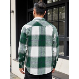 Mens Flannel Shirt Long Sleeve Plaid Jacket Casual Button Down Shirts Shacket Mens Flannel Shirt Long Sleeve Plaid Jacket Casual Button Down Shirts Shacket