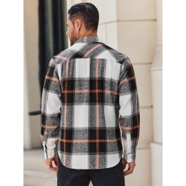 Mens Flannel Shirt Long Sleeve Plaid Jacket Casual Button Down Shirts Shacket Mens Flannel Shirt Long Sleeve Plaid Jacket Casual Button Down Shirts Shacket