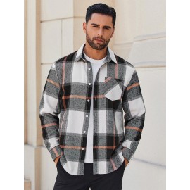 Mens Flannel Shirt Long Sleeve Plaid Jacket Casual Button Down Shirts Shacket Mens Flannel Shirt Long Sleeve Plaid Jacket Casual Button Down Shirts Shacket