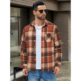 Mens Flannel Shirt Long Sleeve Plaid Jacket Casual Button Down Shirts Shacket Mens Flannel Shirt Long Sleeve Plaid Jacket Casual Button Down Shirts Shacket