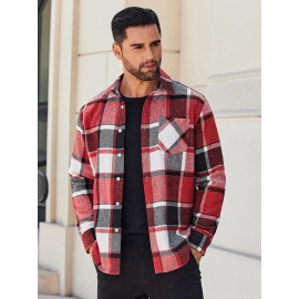 Mens Flannel Shirt Long Sleeve Plaid Jacket Casual Button Down Shirts Shacket Mens Flannel Shirt Long Sleeve Plaid Jacket Casual Button Down Shirts Shacket
