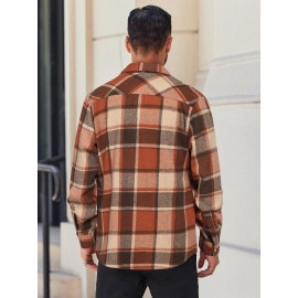 Mens Flannel Shirt Long Sleeve Plaid Jacket Casual Button Down Shirts Shacket Mens Flannel Shirt Long Sleeve Plaid Jacket Casual Button Down Shirts Shacket