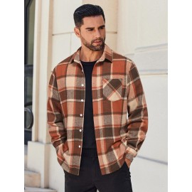Mens Flannel Shirt Long Sleeve Plaid Jacket Casual Button Down Shirts Shacket Mens Flannel Shirt Long Sleeve Plaid Jacket Casual Button Down Shirts Shacket