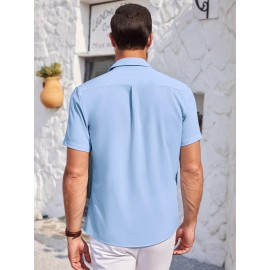 Mens Summer Beach Shirt Short Sleeve Shirts Casual Button Down Shirts Wrinkle Free Mens Summer Beach Shirt Short Sleeve Shirts Casual Button Down Shirts Wrinkle Free