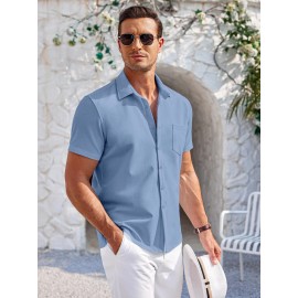 Mens Summer Beach Shirt Short Sleeve Shirts Casual Button Down Shirts Wrinkle Free Mens Summer Beach Shirt Short Sleeve Shirts Casual Button Down Shirts Wrinkle Free