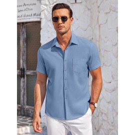 Mens Summer Beach Shirt Short Sleeve Shirts Casual Button Down Shirts Wrinkle Free Mens Summer Beach Shirt Short Sleeve Shirts Casual Button Down Shirts Wrinkle Free