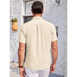 Mens Summer Beach Shirt Short Sleeve Shirts Casual Button Down Shirts Wrinkle Free Mens Summer Beach Shirt Short Sleeve Shirts Casual Button Down Shirts Wrinkle Free