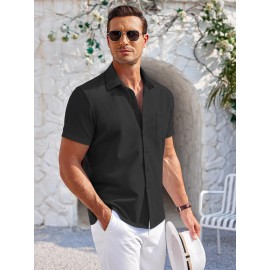 Mens Summer Beach Shirt Short Sleeve Shirts Casual Button Down Shirts Wrinkle Free Mens Summer Beach Shirt Short Sleeve Shirts Casual Button Down Shirts Wrinkle Free
