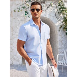 Mens Summer Beach Shirt Short Sleeve Shirts Casual Button Down Shirts Wrinkle Free Mens Summer Beach Shirt Short Sleeve Shirts Casual Button Down Shirts Wrinkle Free