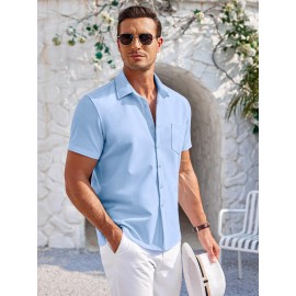 Mens Summer Beach Shirt Short Sleeve Shirts Casual Button Down Shirts Wrinkle Free Mens Summer Beach Shirt Short Sleeve Shirts Casual Button Down Shirts Wrinkle Free