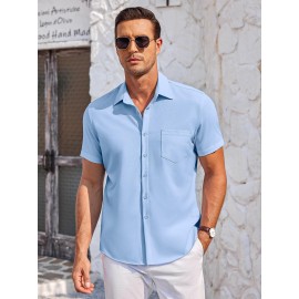 Mens Summer Beach Shirt Short Sleeve Shirts Casual Button Down Shirts Wrinkle Free Mens Summer Beach Shirt Short Sleeve Shirts Casual Button Down Shirts Wrinkle Free