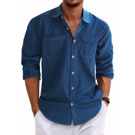 Mens Button Down Shirt Long Sleeve Wrinkle Free Casual Shirt For Men Untucked Shirts With Pocket Mens Button Down Shirt Long Sleeve Wrinkle Free Casual Shirt For Men Untucked Shirts With Pocket
