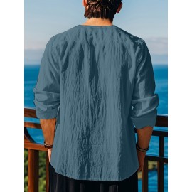 European And American Four Season Loose Fitting Pullover Retro Ethnic Style Casual Stand Up Collar Shirt European And American Four Season Loose Fitting Pullover Retro Ethnic Style Casual Stand Up Collar Shirt