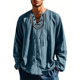 European And American Four Season Loose Fitting Pullover Retro Ethnic Style Casual Stand Up Collar Shirt European And American Four Season Loose Fitting Pullover Retro Ethnic Style Casual Stand Up Collar Shirt