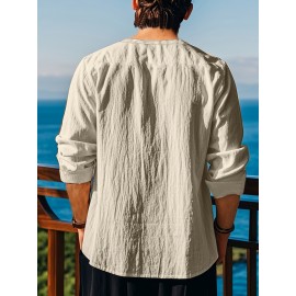 European And American Four Season Loose Fitting Pullover Retro Ethnic Style Casual Stand Up Collar Shirt European And American Four Season Loose Fitting Pullover Retro Ethnic Style Casual Stand Up Collar Shirt
