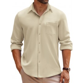 Men'S Long Sleeve Wrinkle Free Shirt Casual Button Down Shirt for Men Untucked Shirts with Pocket Men'S Long Sleeve Wrinkle Free Shirt Casual Button Down Shirt for Men Untucked Shirts with Pocket