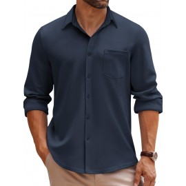 Men'S Long Sleeve Wrinkle Free Shirt Casual Button Down Shirt for Men Untucked Shirts with Pocket Men'S Long Sleeve Wrinkle Free Shirt Casual Button Down Shirt for Men Untucked Shirts with Pocket