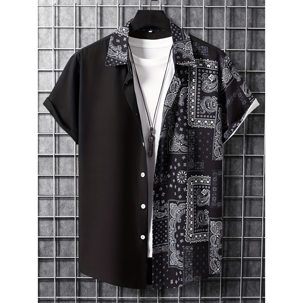 Men's Retro Flower Print Short Sleeve Shirt - Trendy & Comfortable Summer Clothing Men's Retro Flower Print Short Sleeve Shirt - Trendy & Comfortable Summer Clothing