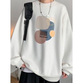 MOGAO Casual Geometric Sweatshirt for Men - Polyester Knit Fabric, Long Sleeve, Regular Fit, Round Neck, Comfortable and Trendy Unisex Hoodie MOGAO Casual Geometric Sweatshirt for Men - Polyester Knit Fabric, Long Sleeve, Regular Fit, Round Neck, Comfortable and Trendy Unisex Hoodie