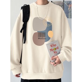 MOGAO Casual Geometric Sweatshirt for Men - Polyester Knit Fabric, Long Sleeve, Regular Fit, Round Neck, Comfortable and Trendy Unisex Hoodie MOGAO Casual Geometric Sweatshirt for Men - Polyester Knit Fabric, Long Sleeve, Regular Fit, Round Neck, Comfortable and Trendy Unisex Hoodie