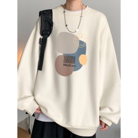 MOGAO Casual Geometric Sweatshirt for Men - Polyester Knit Fabric, Long Sleeve, Regular Fit, Round Neck, Comfortable and Trendy Unisex Hoodie MOGAO Casual Geometric Sweatshirt for Men - Polyester Knit Fabric, Long Sleeve, Regular Fit, Round Neck, Comfortable and Trendy Unisex Hoodie
