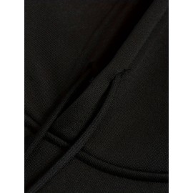 Men's Casual Fleece-Lined Hoodie with Letter Print - Cozy Pullover Sweatshirt, Kangaroo Pocket, Long Sleeve, Polyester Blend Men's Casual Fleece-Lined Hoodie with Letter Print - Cozy Pullover Sweatshirt, Kangaroo Pocket, Long Sleeve, Polyester Blend