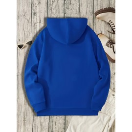 Men's Polyester Hooded Sweatshirt with Geometric Leaf Applique, Sports Style Active Hoodie with Slight Stretch, Regular Fit Knit Fabric Pullover - Casual Hip Hop Streetwear Men's Polyester Hooded Sweatshirt with Geometric Leaf Applique, Sports Style Active Hoodie with Slight Stretch, Regular Fit Knit Fabric Pullover - Casual Hip Hop Streetwear