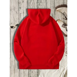 Men's Polyester Hooded Sweatshirt with Geometric Leaf Applique, Sports Style Active Hoodie with Slight Stretch, Regular Fit Knit Fabric Pullover - Casual Hip Hop Streetwear Men's Polyester Hooded Sweatshirt with Geometric Leaf Applique, Sports Style Active Hoodie with Slight Stretch, Regular Fit Knit Fabric Pullover - Casual Hip Hop Streetwear