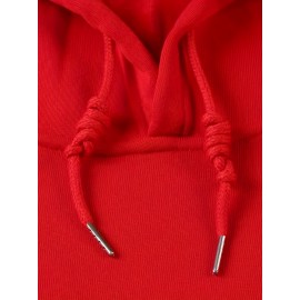 Men's Polyester Hooded Sweatshirt with Geometric Leaf Applique, Sports Style Active Hoodie with Slight Stretch, Regular Fit Knit Fabric Pullover - Casual Hip Hop Streetwear Men's Polyester Hooded Sweatshirt with Geometric Leaf Applique, Sports Style Active Hoodie with Slight Stretch, Regular Fit Knit Fabric Pullover - Casual Hip Hop Streetwear
