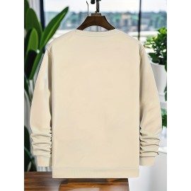 Men's Casual Golf Print Crewneck Sweatshirt - Relaxed Fit, Polyester Knit, Machine Washable, Fall/Winter Fashion Men's Casual Golf Print Crewneck Sweatshirt - Relaxed Fit, Polyester Knit, Machine Washable, Fall/Winter Fashion