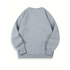 Men's Casual Golf Print Crewneck Sweatshirt - Relaxed Fit, Polyester Knit, Machine Washable, Fall/Winter Fashion Men's Casual Golf Print Crewneck Sweatshirt - Relaxed Fit, Polyester Knit, Machine Washable, Fall/Winter Fashion
