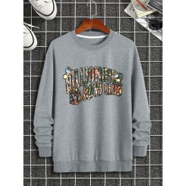 Featuring Textures Design Letter BOYS CLUB Printed Men's Crew Neck And Long Sleeve Sweatshirt, Casual Style, Breathable, Comfortable, Stylish Street Fashion Pullover Sweatshirt Featuring Textures Design Letter BOYS CLUB Printed Men's Crew Neck And Long Sleeve Sweatshirt, Casual Style, Breathable, Comfortable, Stylish Street Fashion Pullover Sweatshirt