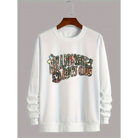 Featuring Textures Design Letter BOYS CLUB Printed Men's Crew Neck And Long Sleeve Sweatshirt, Casual Style, Breathable, Comfortable, Stylish Street Fashion Pullover Sweatshirt Featuring Textures Design Letter BOYS CLUB Printed Men's Crew Neck And Long Sleeve Sweatshirt, Casual Style, Breathable, Comfortable, Stylish Street Fashion Pullover Sweatshirt