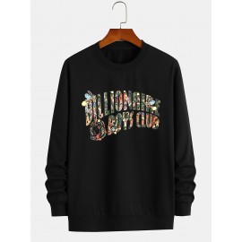 Featuring Textures Design Letter BOYS CLUB Printed Men's Crew Neck And Long Sleeve Sweatshirt, Casual Style, Breathable, Comfortable, Stylish Street Fashion Pullover Sweatshirt Featuring Textures Design Letter BOYS CLUB Printed Men's Crew Neck And Long Sleeve Sweatshirt, Casual Style, Breathable, Comfortable, Stylish Street Fashion Pullover Sweatshirt