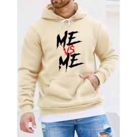 ME VS ME Print, Men's Casual and Cozy Hoodies, Trendy Long Sleeve Hooded Sweatshirt, Casual Versatile Top for Autumn Winter ME VS ME Print, Men's Casual and Cozy Hoodies, Trendy Long Sleeve Hooded Sweatshirt, Casual Versatile Top for Autumn Winter