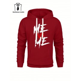 ME VS ME Print, Men's Casual and Cozy Hoodies, Trendy Long Sleeve Hooded Sweatshirt, Casual Versatile Top for Autumn Winter ME VS ME Print, Men's Casual and Cozy Hoodies, Trendy Long Sleeve Hooded Sweatshirt, Casual Versatile Top for Autumn Winter