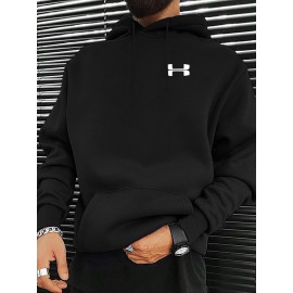 Men'S Cotton Hoodie - Casual Style, Knit Fabric, Loose Fit, 100% Cotton, Printed Design, Four Seasons Wear, Hooded Pullover with Slight Stretch, No Details - Sportswear for Daily Outdoor Activities Men'S Cotton Hoodie - Casual Style, Knit Fabric, Loose Fit, 100% Cotton, Printed Design, Four Seasons Wear, Hooded Pullover with Slight Stretch, No Details - Sportswear for Daily Outdoor Activities