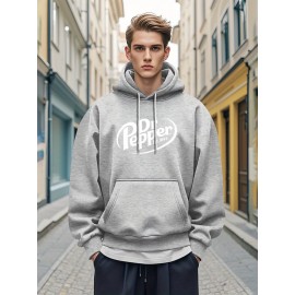 1pc Dr Pepper Print Men'S Casual Hoodie - Cozy Long Sleeve Pullover with Hood, Polyester Fabric, Regular Fit, Stretchy, for Autumn/Winter 1pc Dr Pepper Print Men'S Casual Hoodie - Cozy Long Sleeve Pullover with Hood, Polyester Fabric, Regular Fit, Stretchy, for Autumn/Winter