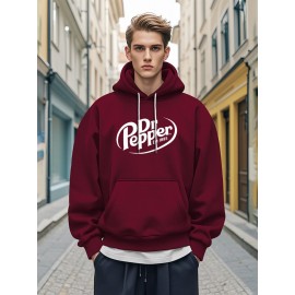 1pc Dr Pepper Print Men'S Casual Hoodie - Cozy Long Sleeve Pullover with Hood, Polyester Fabric, Regular Fit, Stretchy, for Autumn/Winter 1pc Dr Pepper Print Men'S Casual Hoodie - Cozy Long Sleeve Pullover with Hood, Polyester Fabric, Regular Fit, Stretchy, for Autumn/Winter