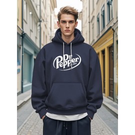 1pc Dr Pepper Print Men'S Casual Hoodie - Cozy Long Sleeve Pullover with Hood, Polyester Fabric, Regular Fit, Stretchy, for Autumn/Winter 1pc Dr Pepper Print Men'S Casual Hoodie - Cozy Long Sleeve Pullover with Hood, Polyester Fabric, Regular Fit, Stretchy, for Autumn/Winter